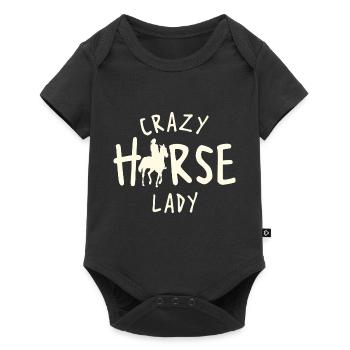 Crazy Horse Lady Horses Horse Rider - Baby Premium Kurzarmbody - Schwarz - Vorne