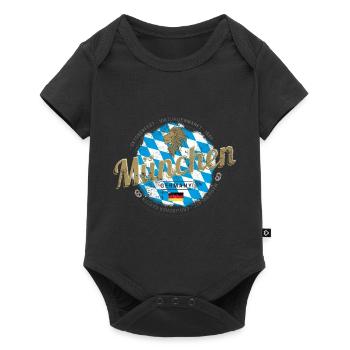 München Bayern Vintage City Deutschland Souvenir - Baby Premium Kurzarmbody - Schwarz - Vorne