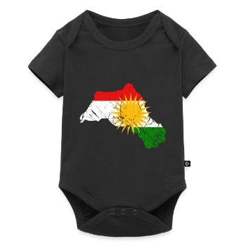 Kurdistan Flagge - Baby Premium Kurzarmbody - Schwarz - Vorne