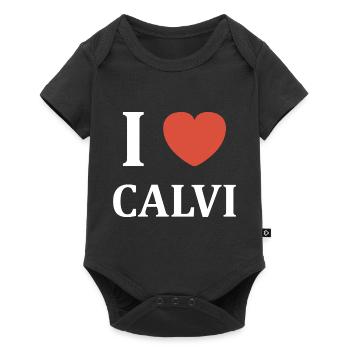 i love calvi - Body à manches courtes Premium Bébé - noir - Devant