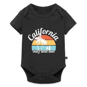 california surf and sun - Baby Premium short-sleeve bodysuit - black - Front