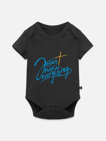 Jesus Over Everything - Baby Premium Kurzarmbody - Schwarz