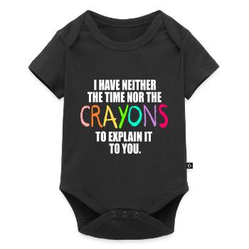 Je n’ai ni le temps ni la citation des crayons - Body à manches courtes Premium Bébé - noir - Devant
