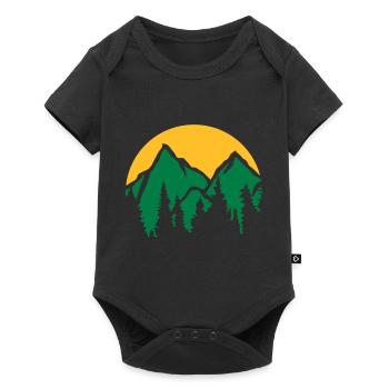 Montagnes Soleil Conifères - Body à manches courtes Premium Bébé - noir - Devant
