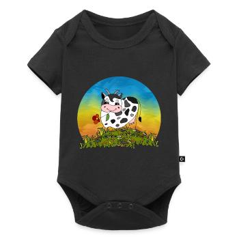 Kuh - Baby Premium Kurzarmbody - Schwarz - Vorne