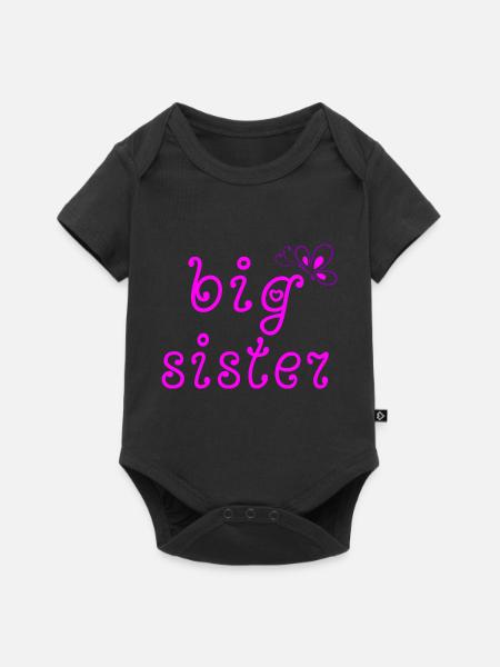 Große Schwester - Baby Premium Kurzarmbody - Schwarz