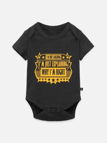 I m not arguing - Baby Premium Kurzarmbody - Schwarz