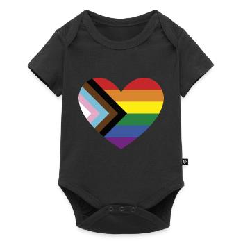 coeur LGBTQ - Body à manches courtes Premium Bébé - noir - Devant