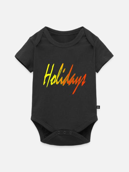 Ferien - Baby Premium Kurzarmbody - Schwarz