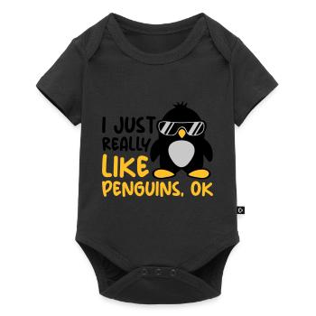 J’aime juste les pingouins - Body à manches courtes Premium Bébé - noir - Devant