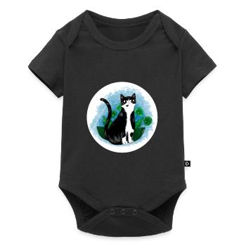 Chat dans la nature - Body à manches courtes Premium Bébé - noir - Devant