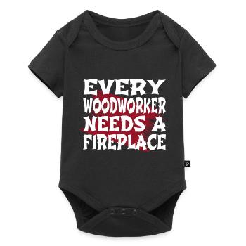 fier charpentier crâne tshirts ébéniste - Body à manches courtes Premium Bébé - noir - Devant