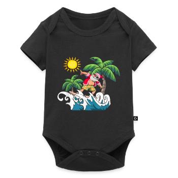 père noël surf - Body à manches courtes Premium Bébé - noir - Devant