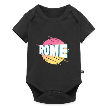 Rome Rome Italie City Font Vintage Rétro - Body à manches courtes Premium Bébé - noir - Devant