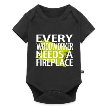 wood logging carpenter saw - Baby Premium short-sleeve bodysuit - black - Front