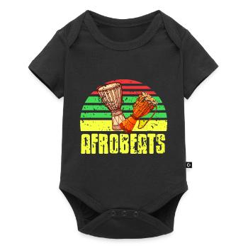 Rétro Vintage Afrobeats Djembe Design T-Shirt - Body à manches courtes Premium Bébé - noir - Devant