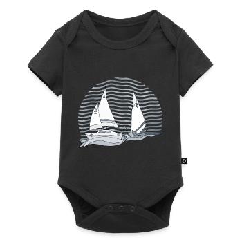 Segelboote - Baby Premium Kurzarmbody - Schwarz - Vorne