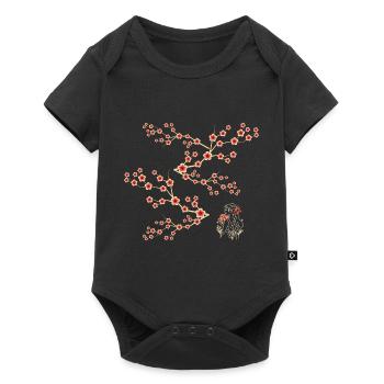 Fleurs Japonaises - Body à manches courtes Premium Bébé - noir - Devant