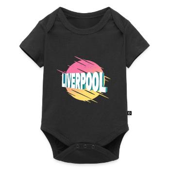 Liverpool Angleterre Royaume-Uni Royaume-Uni City Font - Body à manches courtes Premium Bébé - noir - Devant