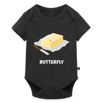 Drôle de papillon Pun Butter Fly - Body à manches courtes Premium Bébé - noir - Devant