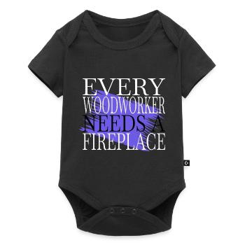 fier charpentier crâne tshirts humour bois arbre - Body à manches courtes Premium Bébé - noir - Devant