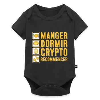 Manger, dormir, crypto, recommencer | Crypto - Body à manches courtes Premium Bébé - noir - Devant