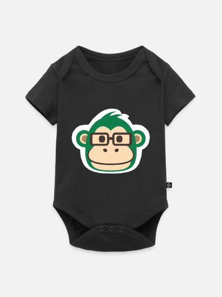Affe Stickerart - Baby Premium Kurzarmbody - Schwarz
