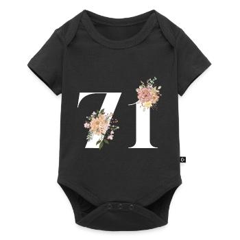 Blumen zum 71-jährigen Jubiläum (Geschenk von 71 Jahren) - Baby Premium Kurzarmbody - Schwarz - Vorne