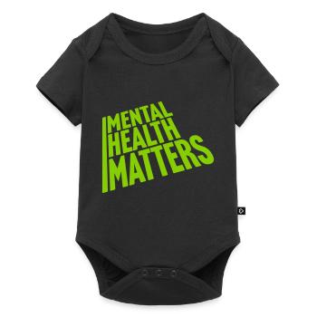mental health matters quote - Baby Premium short-sleeve bodysuit - black - Front