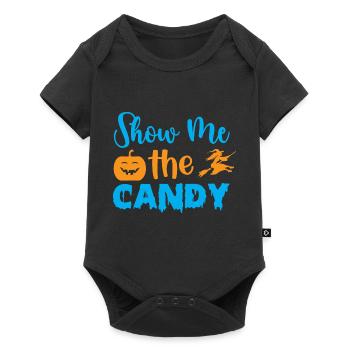 Show me the candy -humour halloween - Body à manches courtes Premium Bébé - noir - Devant