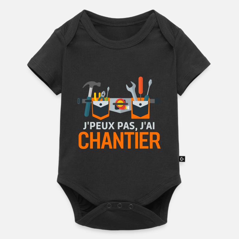 Je PEUX PAS JAI CHANTIER 4 - Body à manches courtes Premium Bébé - noir