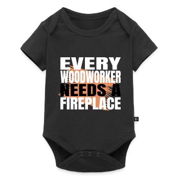 hearbeat dad carpentry - Baby Premium Kurzarmbody - Schwarz - Vorne