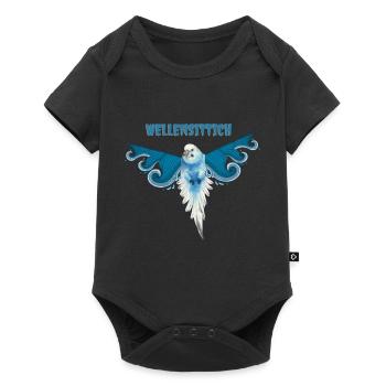 Wellensittich - Baby Premium Kurzarmbody - Schwarz - Vorne