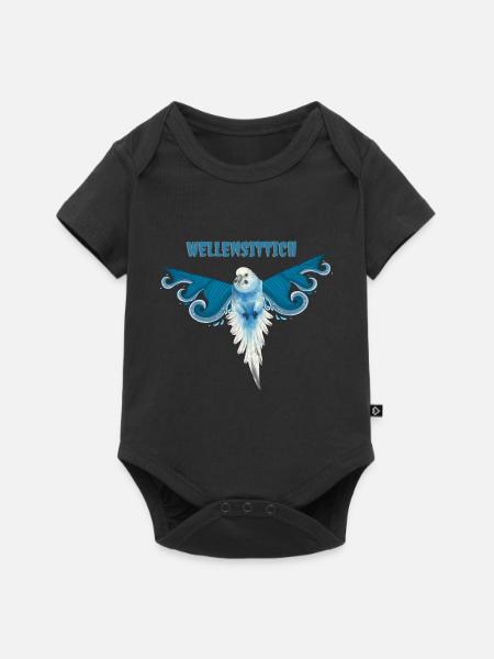 Wellensittich - Baby Premium Kurzarmbody - Schwarz