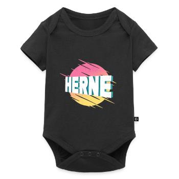 Herne Germany City Font Vintage Retro - Baby Premium short-sleeve bodysuit - black - Front