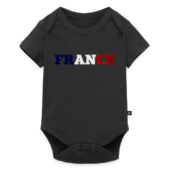 Frankreich - Baby Premium Kurzarmbody - Schwarz - Vorne