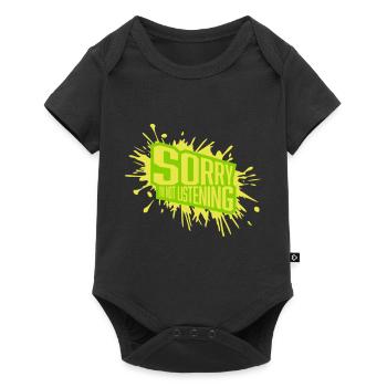 sorry im not listening - Baby Premium Kurzarmbody - Schwarz - Vorne