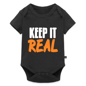 Keep It Real Cool Retro Hip Hop Designs T-Shirt - Baby Premium Kurzarmbody - Schwarz - Vorne