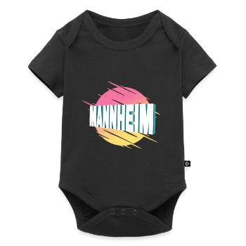 Mannheim Germany City Font Vintage Retro - Baby Premium short-sleeve bodysuit - black - Front
