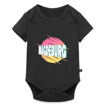 Magdebourg Allemagne Ville Police Vintage Rétro - Body à manches courtes Premium Bébé - noir - Devant