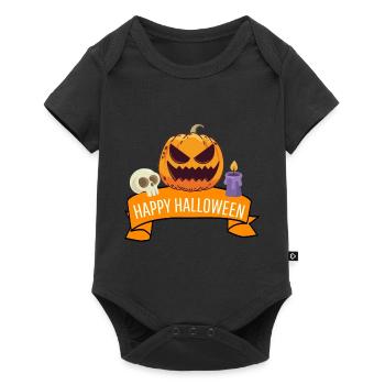 Pumpkin Creepy Happy Halloween - Baby Premium short-sleeve bodysuit - black - Front