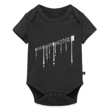avertissement citation officielle d’adolescent - Body à manches courtes Premium Bébé - noir - Devant