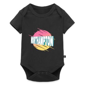 Northampton England Großbritannien Stadt Schrift - Baby Premium Kurzarmbody - Schwarz - Vorne