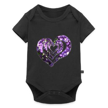 Cœur 3 fois - Body à manches courtes Premium Bébé - noir - Devant