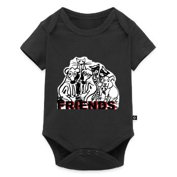 ZoffArt FRIENDS - Baby Premium Kurzarmbody - Schwarz - Vorne