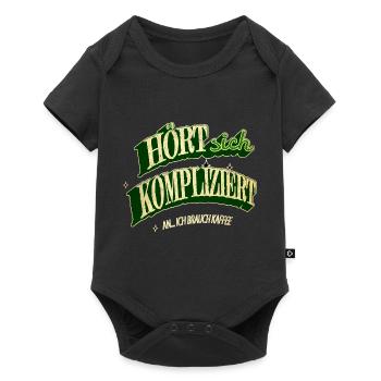 becher morgen statement frühaufsteher montag - Baby Premium Kurzarmbody - Schwarz - Vorne