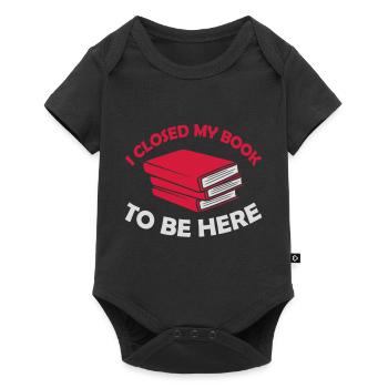 I closed my book - Baby Premium Kurzarmbody - Schwarz - Vorne