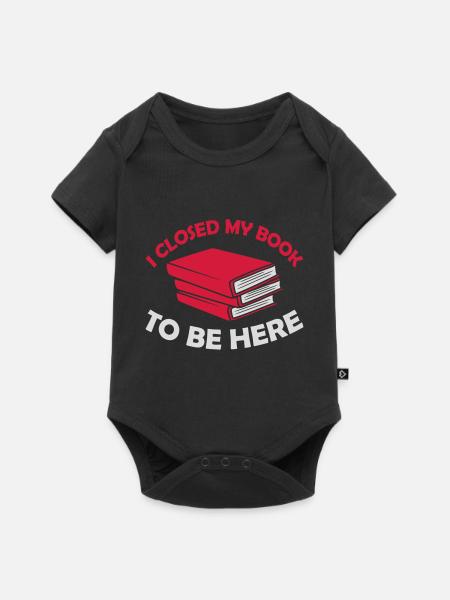 I closed my book - Baby Premium Kurzarmbody - Schwarz