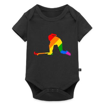 Joueur de hockey sur gazon LGBTQ - Body à manches courtes Premium Bébé - noir - Devant