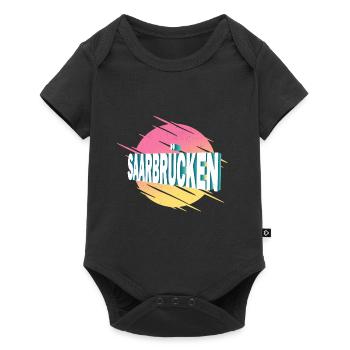 Saarbrücken Germany City Font Vintage - Baby Premium short-sleeve bodysuit - black - Front